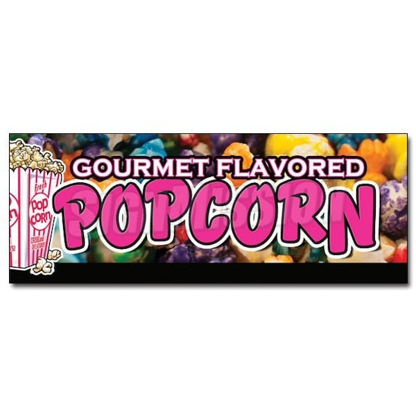 Signmission GOURMET FLAVORED POPCORN DECAL sticker flavoring flavor caramel gift, D-36 Gourmet Flavored Popcorn D-36 Gourmet Flavored Popcorn - main